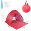 Abri de soleil pour tente de camping avec tente de plage rouge pour 2 à 3 personnes avec fenêtre de ventilation UPF50 + et sac de transport-73449593