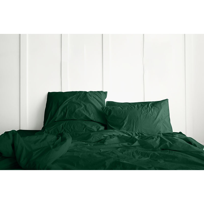  Ensemble de draps 6 pièces en rayonne, Ensemble de draps pour lit double + un drap-housse, Vert émeraude