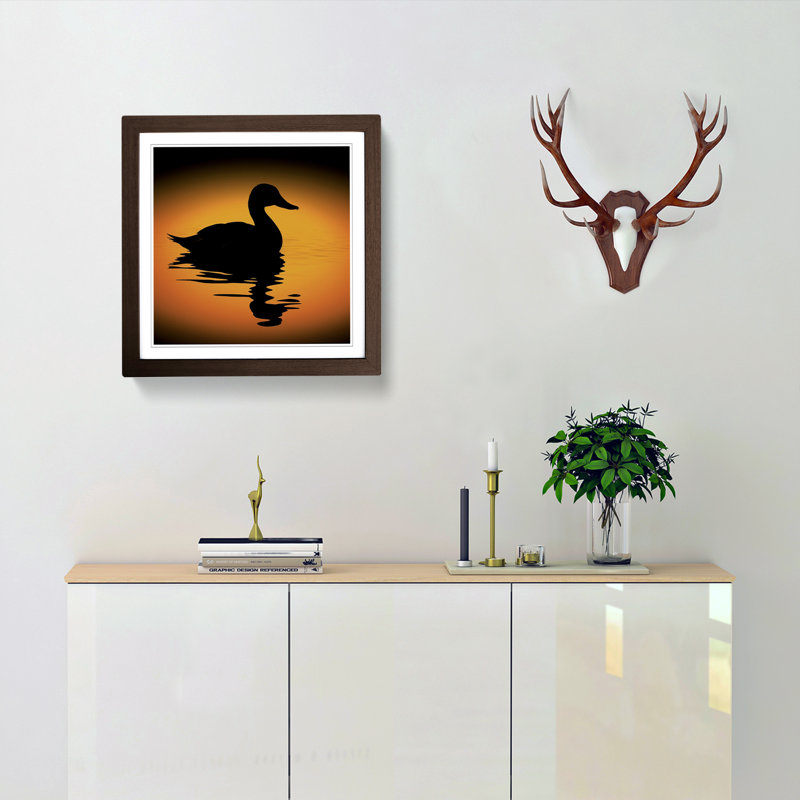 Single Picture Frame Print on Wood, Walnut