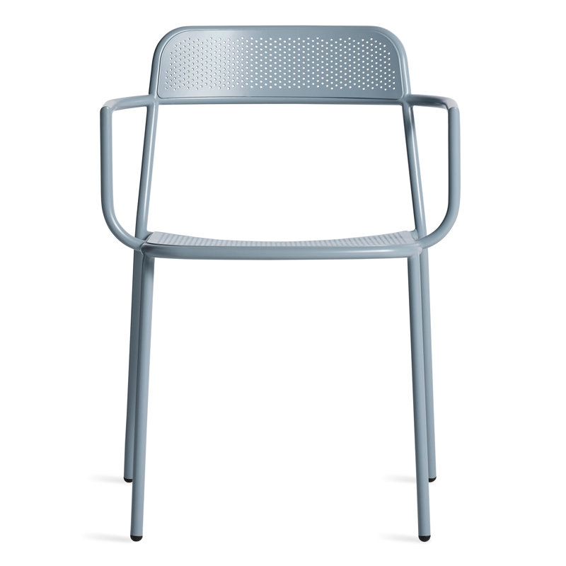 Trim Outdoor Dining Armchair, Gray Blue