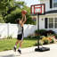 Panier de basketball portatif 5,25 à 7 pi de hauteur réglable avec panneau arrière de 33 po, roues et base stable pour les jeunes