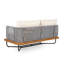 Ensemble de canapé modulaire d'extérieur en bois d'acacia tissé avec corde, beige
