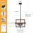 Mercer41 6 - Light Dimmable Industrial Square/Rectangle Geometric Candle Style Chandelier with Metal Cage for Dining Room, Kitchen Island, Foyer, Hallway-1148900310
