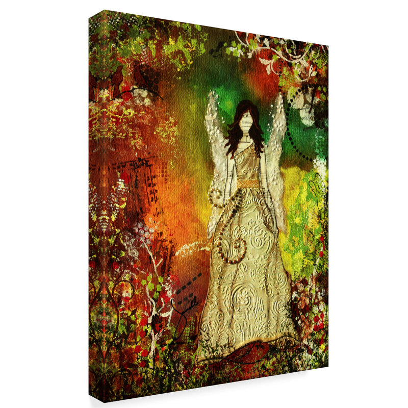 Angel of Light Canvas Art with Colorful Background
