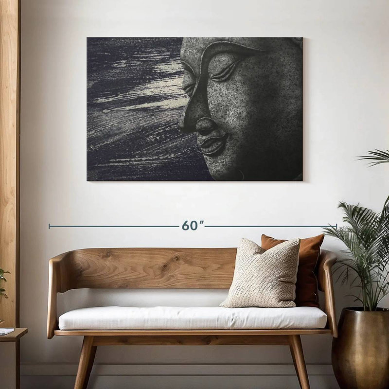 Visage de Bouddha abstrait Adella, H 30 po x l 45 po