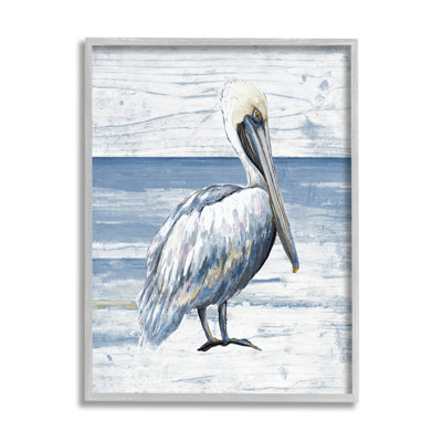 «Rustic Plank Pattern Pelican» par Patricia Pinto, reproduction de photo sur toile