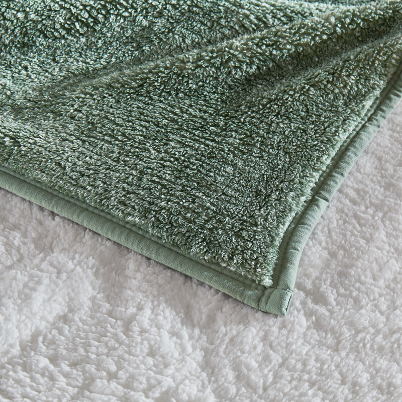 Jeté en sherpa Brooklyn Loom Heathered, Vert
