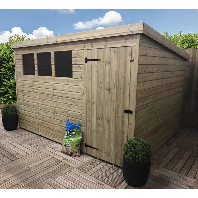 Cassia 10ft. W x 4ft. D Solid Wood Garden Shed