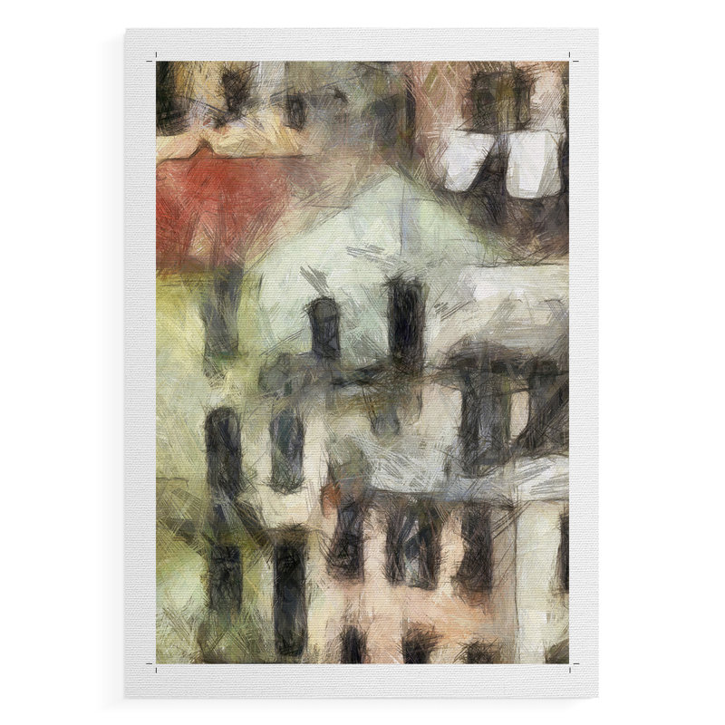 Stacked House II - Impression sur toile seulement - NON-CADRE, H 18 po x l 12 po