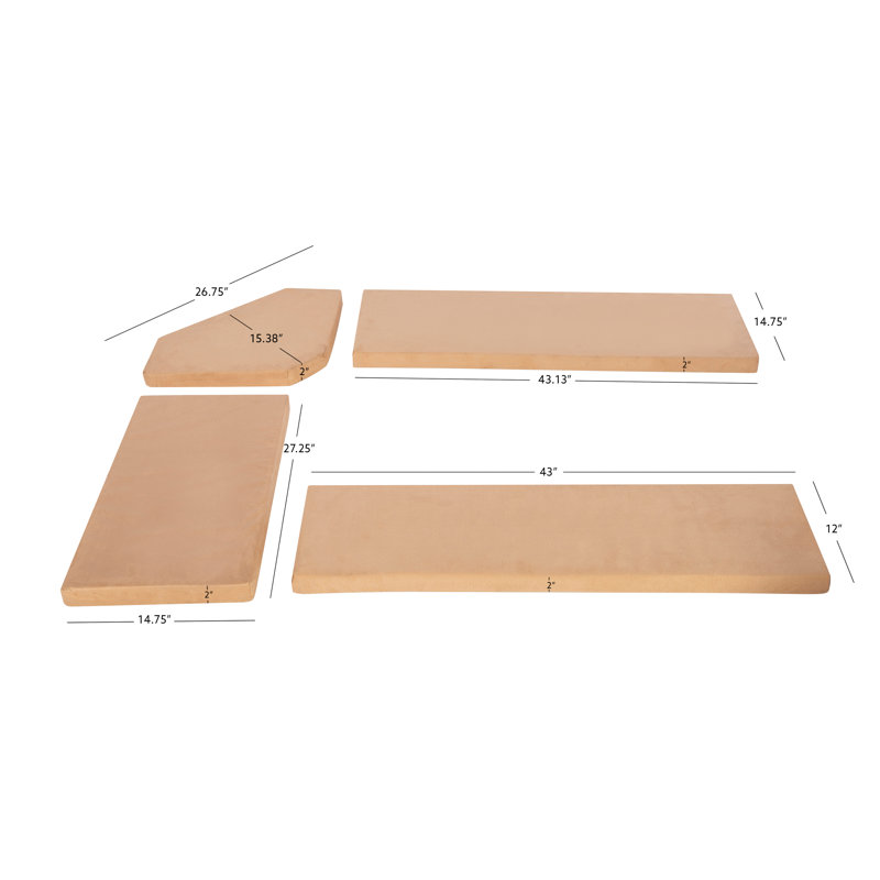 Jiles Outdoor 2'' Bench Seat Cushion, Beige