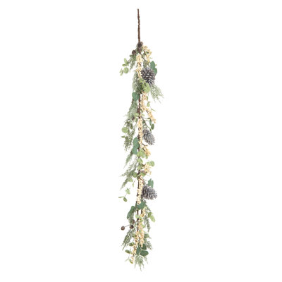 Artificial Multicolor Christmas Twig Berry and Eucalyptus Garland