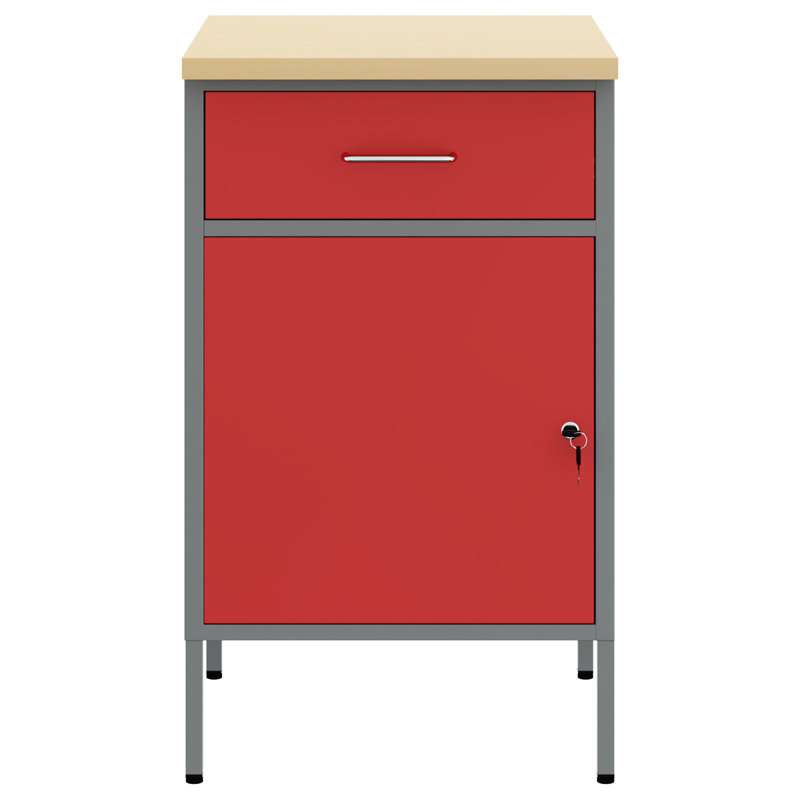 Work Bench with Drawer with Lock, Red