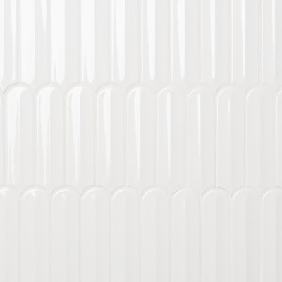 Overlay 11.10 in. x 12.63 in. Glossy Fish Scale Porcelain Mosaic Wall Tile (0.97 Sq. Ft. / Sheet)