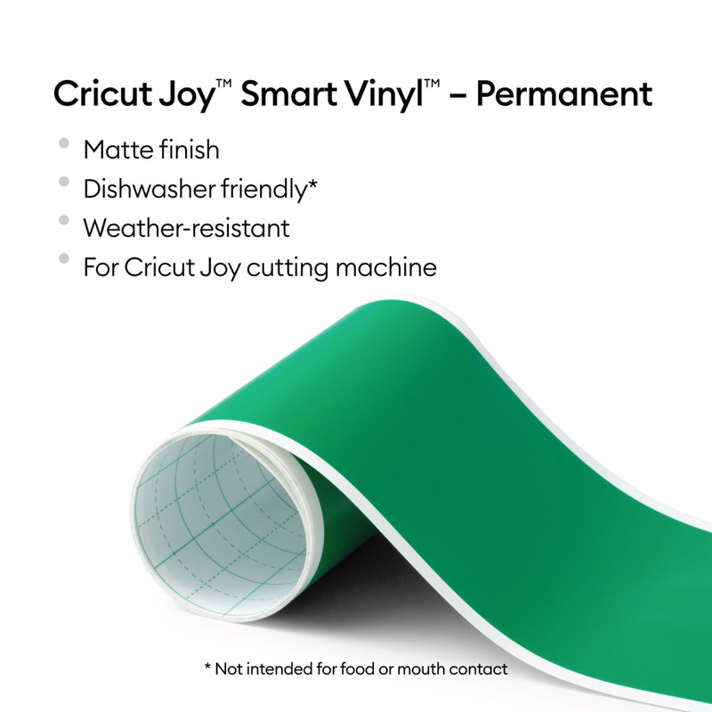 Cricut Joy Smart Vinyl, Permanent, Green, 5.5in x 10ft, Roll