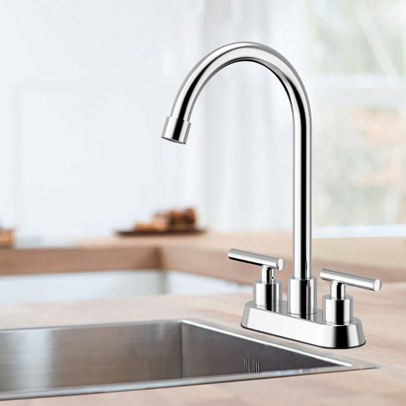 Two-Handle 2-Hole Deck Mount Bar Faucet