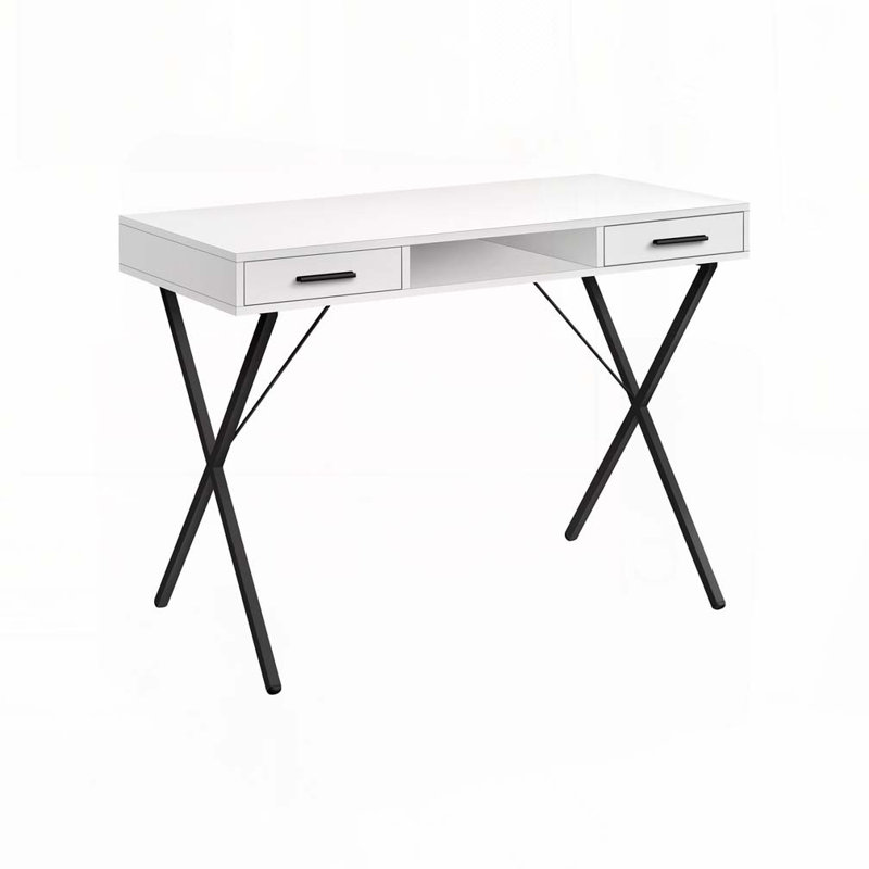 Bureau d'ordinateur à domicile avec tiroir, Blanc