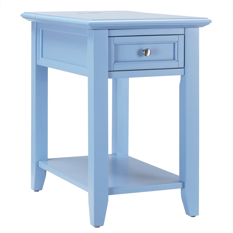 End Table with Power Outlet, Heritage Blue