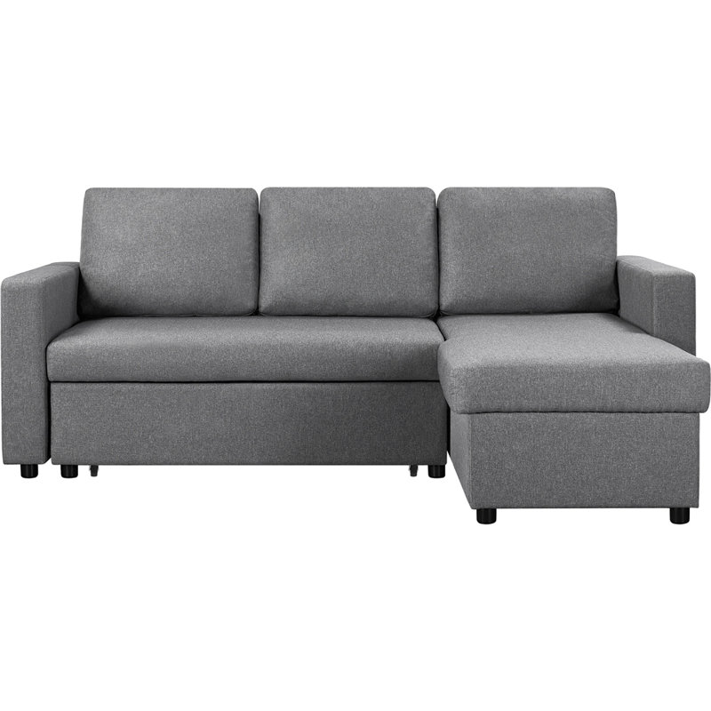Moda Form 3-Seater L-Shaped Sofa Bed, Convertible Corner Sofa with Reversible Chaise & Pull Out Trundle Bed  for Small Living Rooms, Apartments