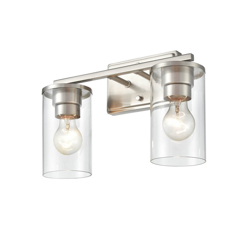 Luminaire à 2 lumières de 14 po Aibhilin Éclairage pour meuble-lavabo, Argent