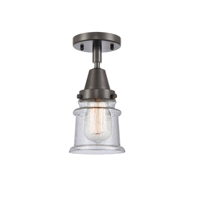 Alexandira Rattan Semi Flush Mount, Clear / Oil Rubbed Bronze