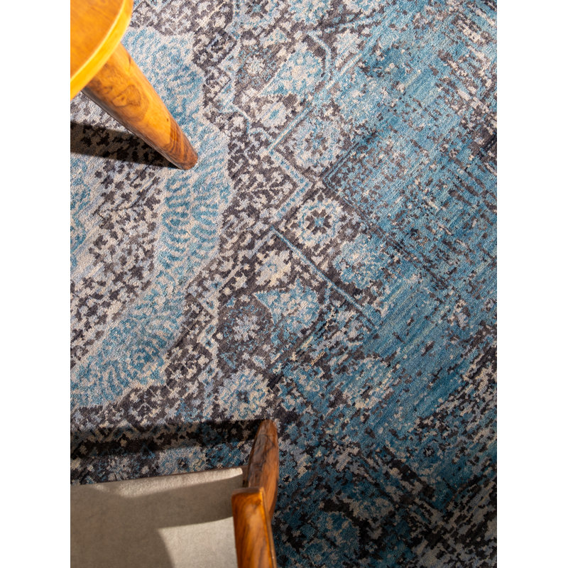 Hand Loom Knotted Wool Oriental Multicolor Rectangle Indoor Area Rug, Rectangle 3' x 5'