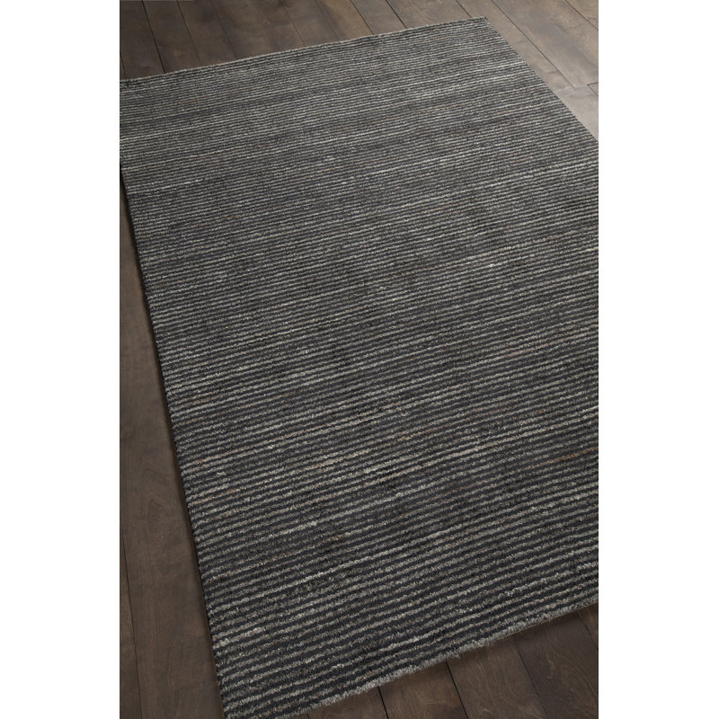 Citizen Wool Striped Area Rug in Charcoal/Gray, 5' x 7'6"