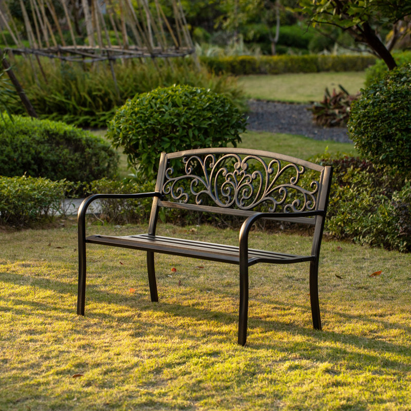 Banc de parc en acier thermolaqué Caudell