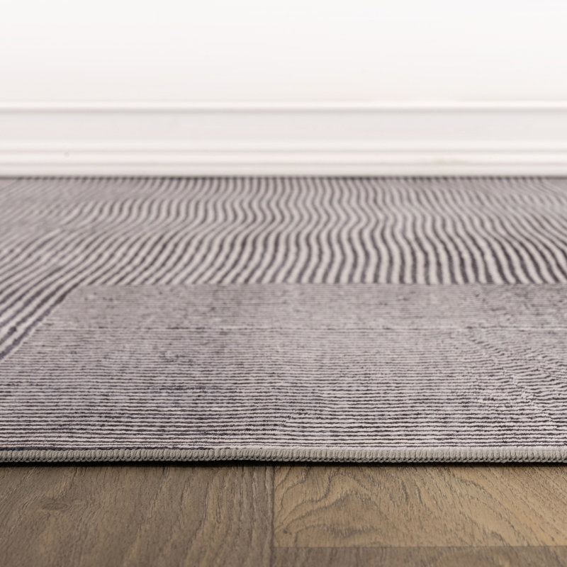 Tapis gris antidérapant Lin Lin, Gris, 3 pi x 5 pi
