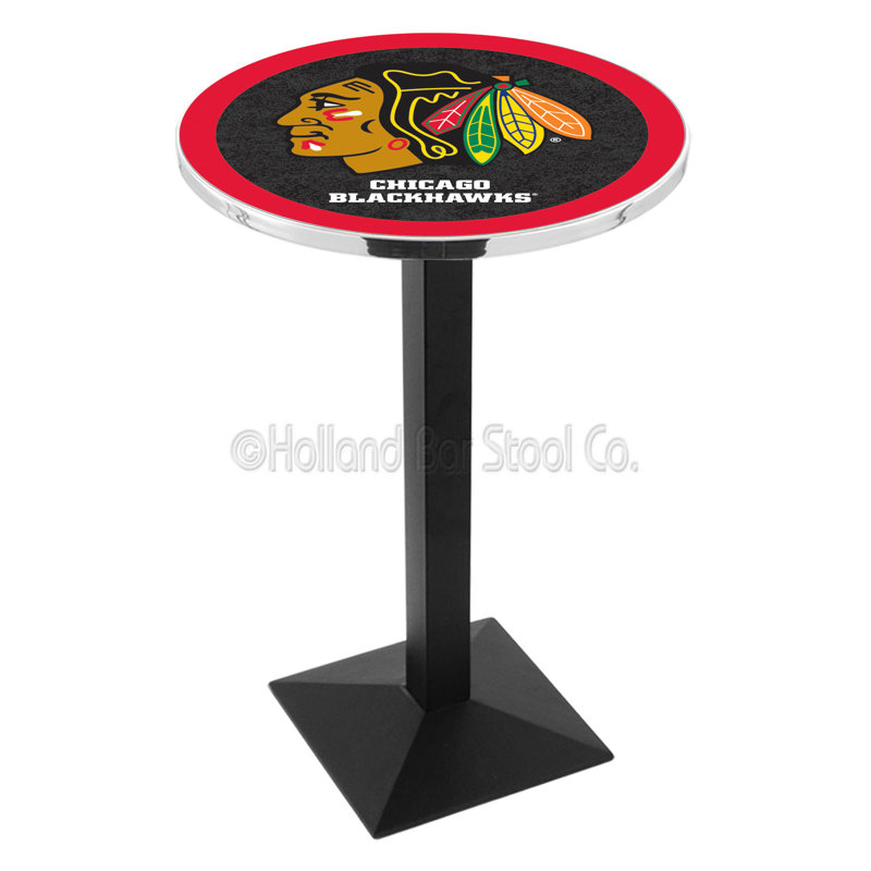 Table de salle à manger 30 po NHL, Noir froissé, Calgary Flames