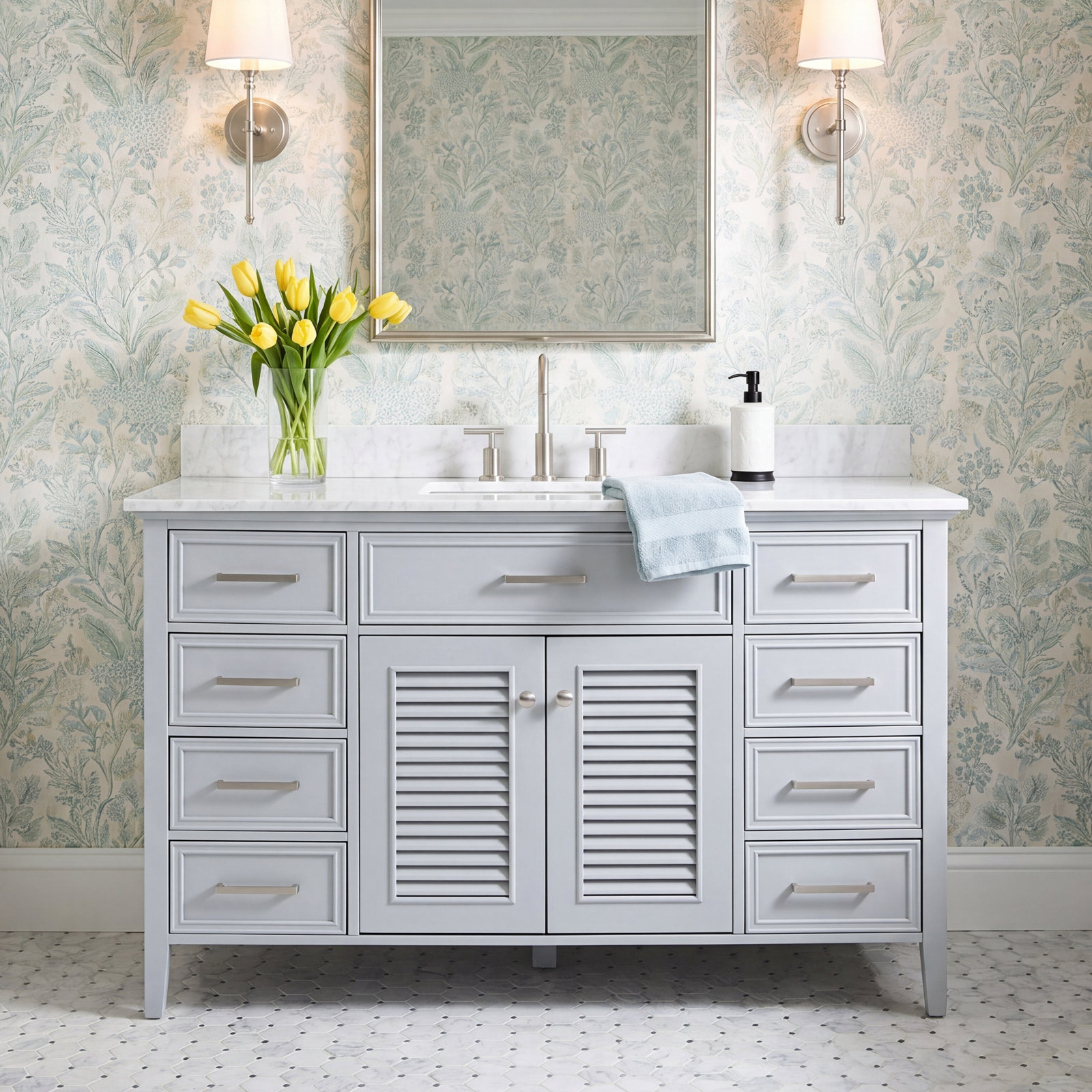 55'' Single Bathroom Vanity, Gray
