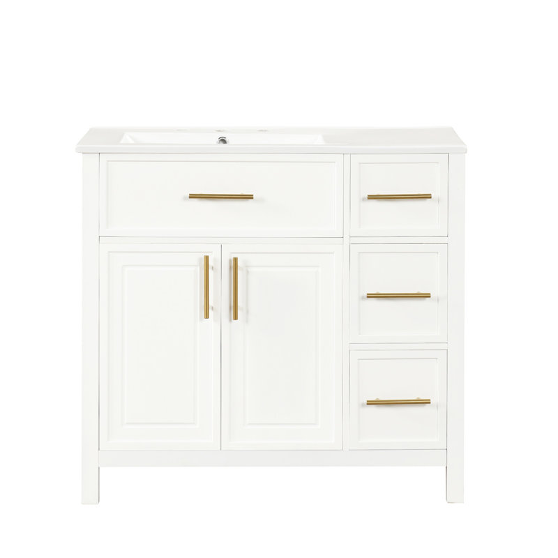 Meuble-lavabo sophistiqué avec rangement abondant et fabrication de qualité supérieure, Blanc