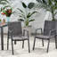 Chaise de salle à manger d'extérieur moderne en aluminium avec siège en corde (ensemble de 2) Créez une expérience culinaire intemporelle et améliorez le confort