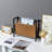 Freestanding Modern Caramel Leatherette Magazine Rack