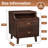 Nightstand with Drawers, Pre-Assembled, Natural Solid Wood Night Stand with Open Sliding Shelf-1111262403