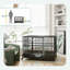Cage pour chien en cage robuste de 48 po PawHut avec roues verrouillables, porte double et plateau amovible, gris