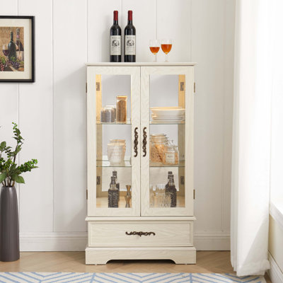 Vitrine lumineuse en verre avec tablettes réglables