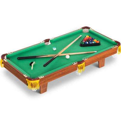 RayChee 36" Mini Tabletop Pool Set with Balls, Sticks, Chalk, Brush & Triangle