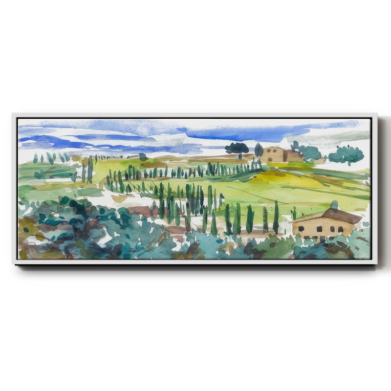 Pastel Hills II - reproduction à cadre flottant, Blanc, H 24 po x l 60 po x P 1,5 po