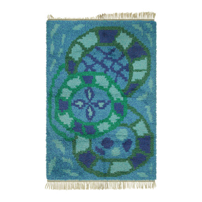One-of-a-Kind 4’7x6’9 1960s Wool Area Rug