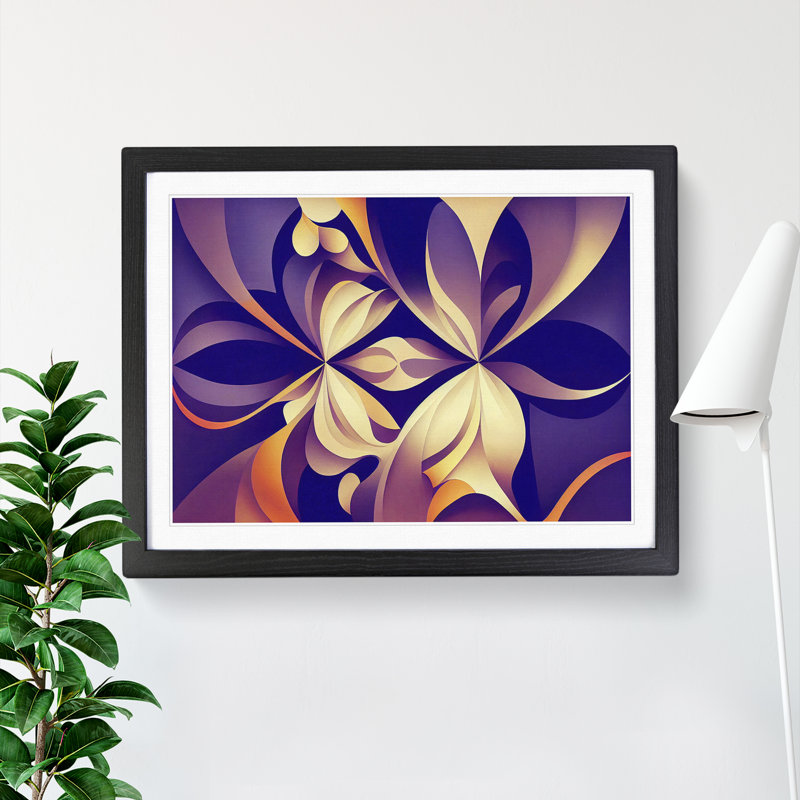 Incredible Abstract - Single Picture Frame Print, Black, 46cm H x 64cm W x 2cm D
