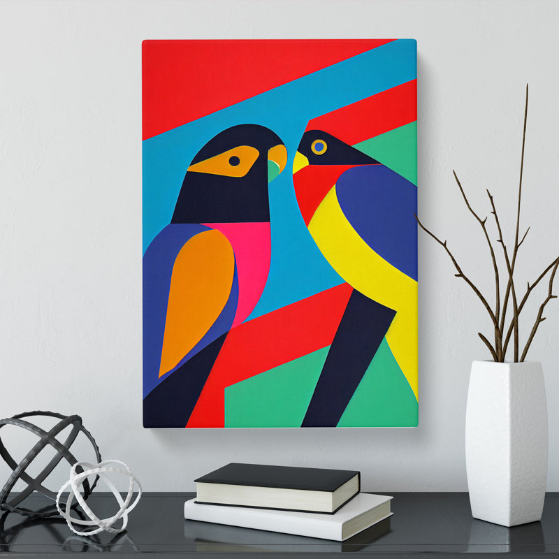CAN-V0523-1758X Parrot Suprematism - Wrapped Canvas Print, 76cm H x 50cm W