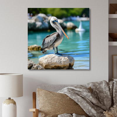 Coastal Sentinelpelican Photo - Pelicanmetal Wall Art