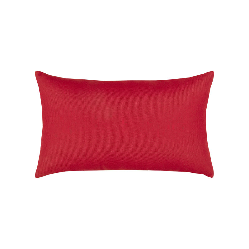 Basketweave Sunbrella® Lumbar Rectangular Indoor/Outdoor Pillow Cover & Insert, Rouge