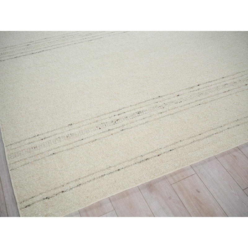Kokomo Flatweave Wool Area Rug in Beige, Rectangle 10' x 14'