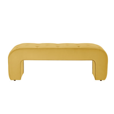 Banc rembourré de 52 po en velours