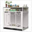 Meuble pour chien en bois 43,3 pouces avec séparateur, trois tiroirs et portes doubles pour grands et moyens chiens, blanc