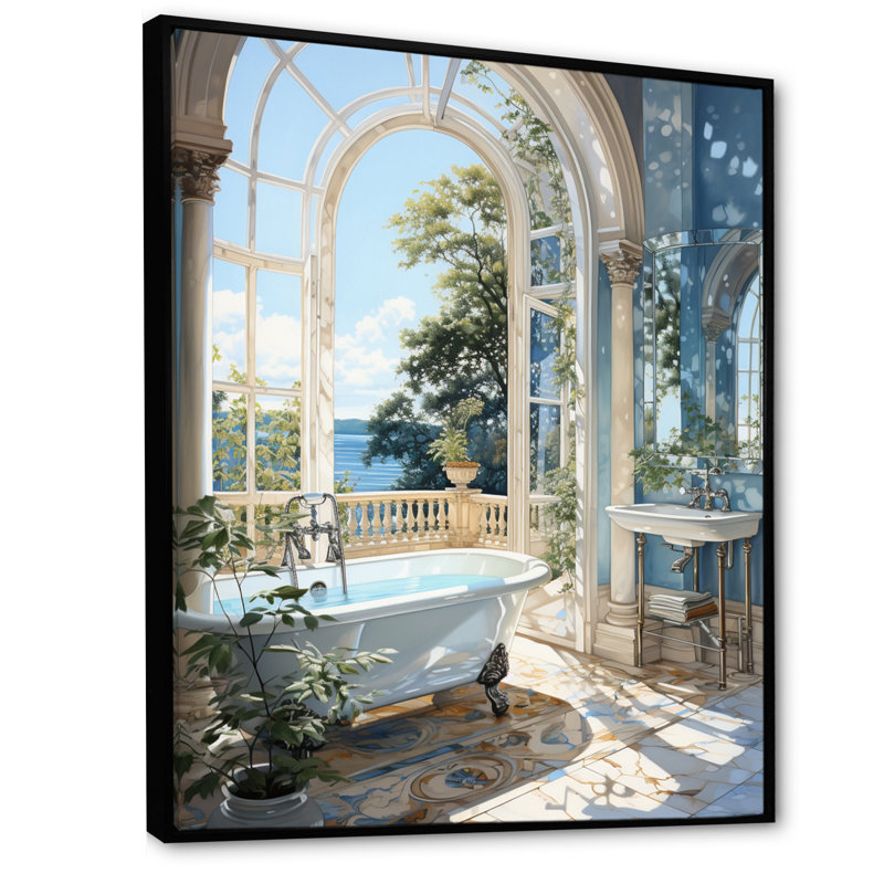 Dashira Bathroom Tranquil Reflections IV - Impressions encadrées pour la salle de bain, H 32 po x l 24 po, Black
