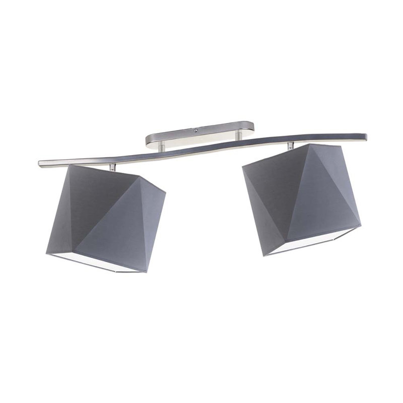 Muro Fabric Semi Flush Mount, Grey, Grey