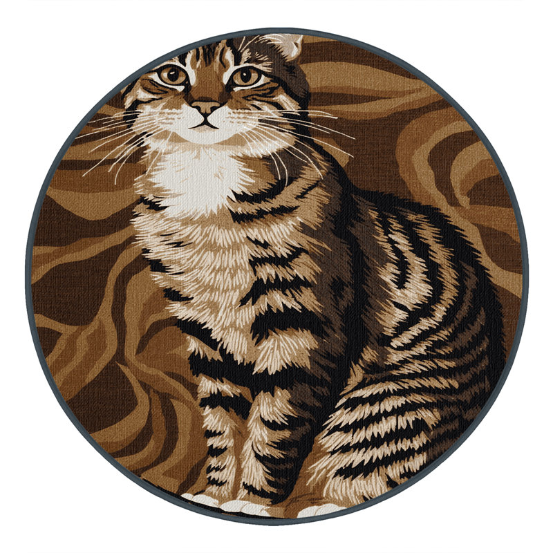  Tapis lavable American Shorthair Cats, Rond 5 pi