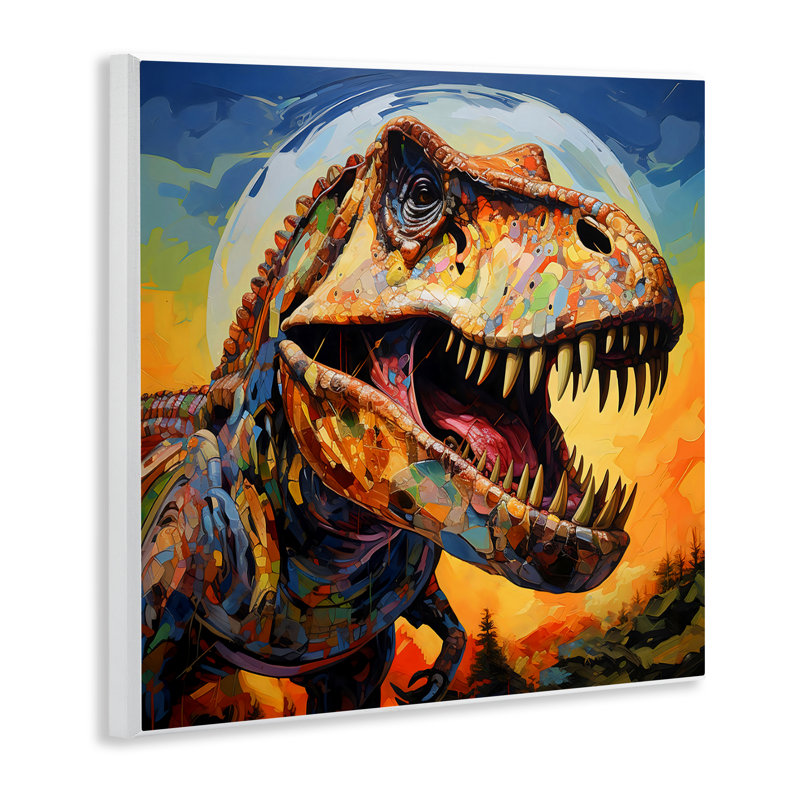 Plaque murale Roaring Dinosaur Vibrant